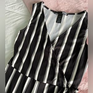 black and white stripped romper- size medium